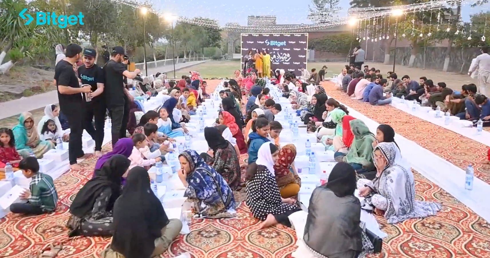Bitget Exchange Iftar charity event, wide view with attendees seated