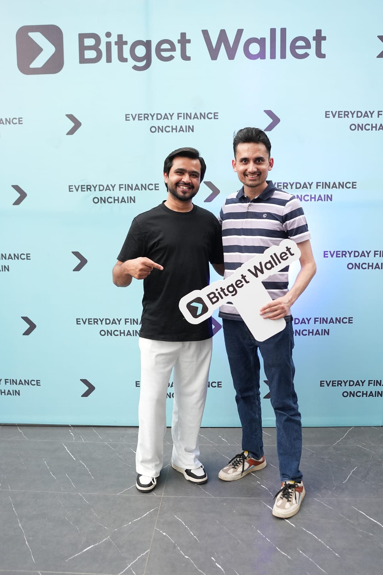 Bitget Wallet team members chatting at the event
